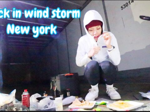 Trucking Vlogs! Stuck in wind storm Cooking in Trailer