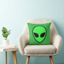Alien Glow 16×16 Throw Pillow