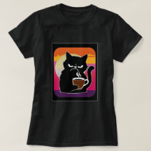 Angry Cat Joe 3 blk Womens T-Shirt