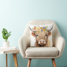 Audrey Cow 16×16 Throw Pillow