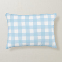 Baby Blue Plaid Accent Pillow