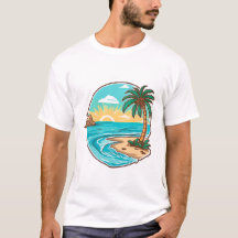 Beach  white mens T-Shirt