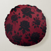 Black Paradise Round Pillow
