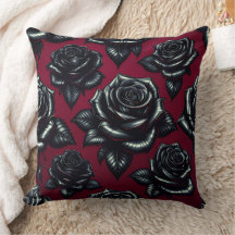 Black Rose 20×20 Throw Pillow