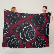 Black Rose 60×80 Fleece Blanket