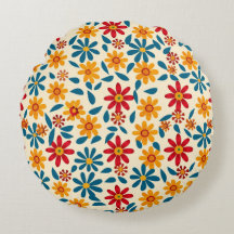 Blossoms of Joy Round Pillow
