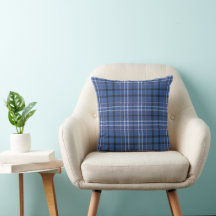 Blue Plaid 16×16 Throw Pillow