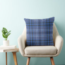 Blue Plaid 20×20 Throw Pillow