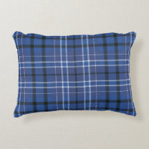 Blue Plaid Accent Pillow