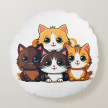 Cat Nip Round Pillow