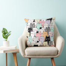 Cat Party 20×20 Throw Pillow