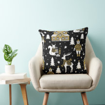 Christmas Gold 20×20 Throw Pillow