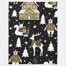 Christmas Gold 60×80 Fleece Blanket