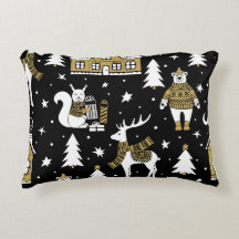 Christmas Gold Accent Pillow