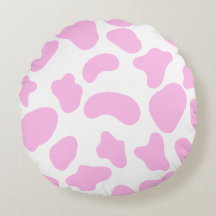 Cow Pink Round Pillow