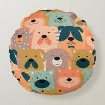 Dog Day Round Pillow
