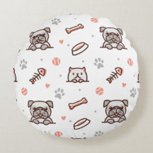 Dogg Mix Round Pillow