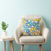 Floral Bloom  16×16 Throw Pillow