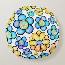 Floral Bloom Round Pillow