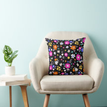Floral Fun 16×16 Throw Pillow