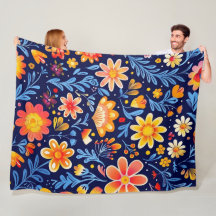 Flourish & Glow 60×80 Fleece Blanket