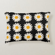 Flower Black Accent Pillow