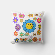 Flower Power 16×16 Throw Pillow