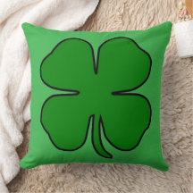 Four Leaf Love 20×20 Throw Pillow