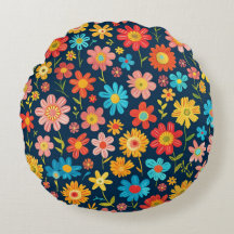 Fresh Blossom Energy Round Pillow