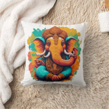 Ganesha, ganesh, ganapati remover of obstacles #1 throw pillow