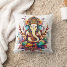 Ganesha, ganesh, ganapati remover of obstacles #3 throw pillow