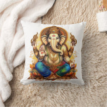 Ganesha, ganesh, ganapati remover of obstacles #4 throw pillow