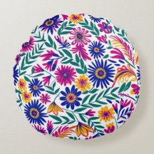 Gentle Bloom Aesthetic Round Pillow