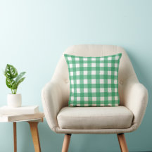 Green Plaid 16×16 Throw Pillow
