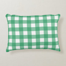 Green Plaid Accent Pillow