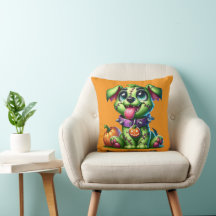 Hallo Dogg 16×16 Throw Pillow