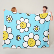 Happy Flowers 60×80 Fleece Blanket