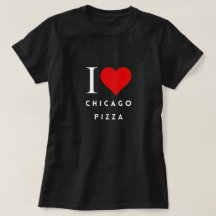 I Heart Chicago Pizza blk Womens T-Shirt