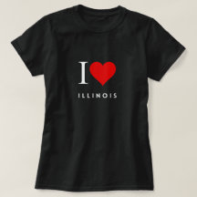 I Heart Illinois blk Womens T-Shirt