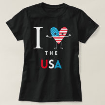 I Heart The USA blk Womens T-Shirt