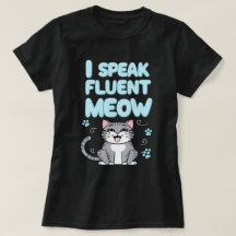 I Speak Meow blk Womens T-Shirt