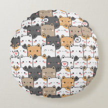 Kitty Power Round Pillow