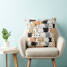 Kitty Wall 20×20 Throw Pillow