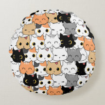 Kitty Wall Round Pillow