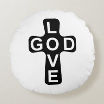 Love GOD Round Pillow