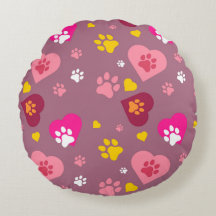 Luv Pawz Round Pillow