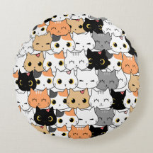 Meow Nation Round Pillow