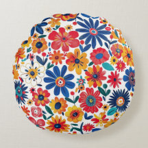 Nature’s Blooming Touch Round Pillow