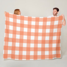 Orange Plaid 60×80 Fleece Blanket