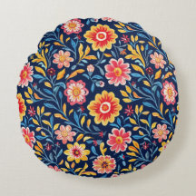 Petal Kissed Morning Round Pillow